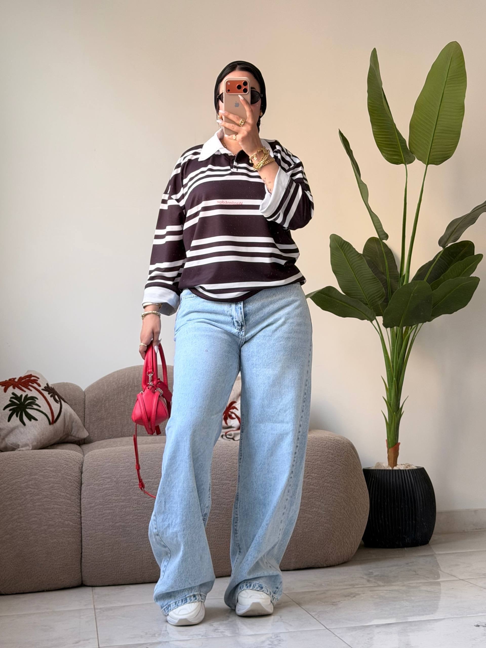 Oversized Striped Polo