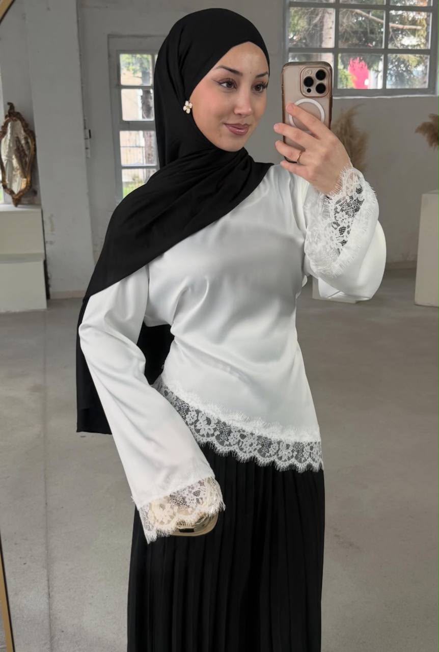 Lace Satin Blouse