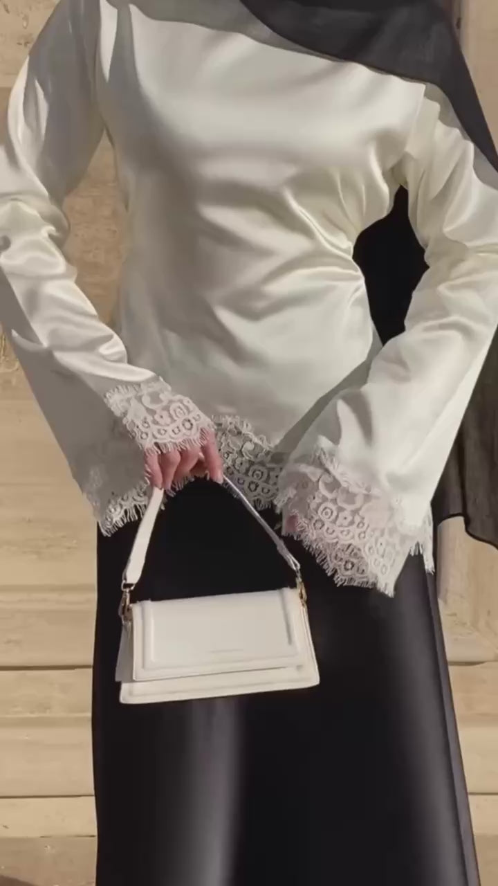 Lace Satin Blouse